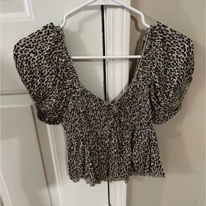 Off the shoulder cheetah print top